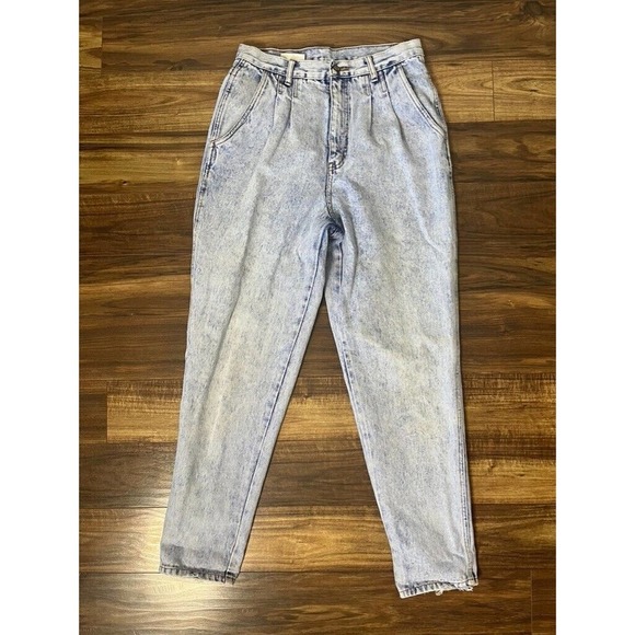 VTG 80s Bill Blass Pleated Denim Mom Jeans Size 12 30x31 - Picture 1 of 13